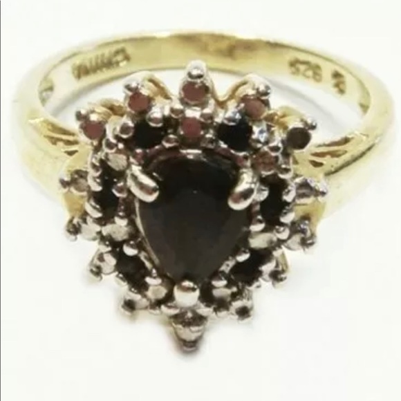 ⭕️Clearance⭕️Macys 18kt Gold ovr Silver Ring Stone - Picture 2 of 7